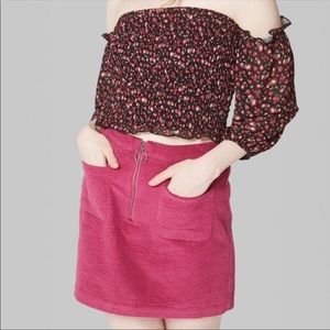 Wild Fable Corduroy Zip Front Mini Skirt